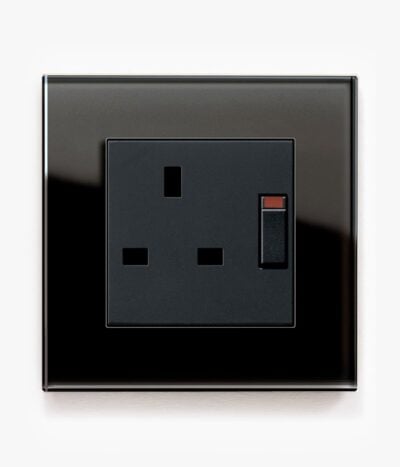 Esprit Black Glass/Black Single Socket