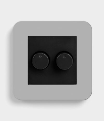 GIRA E3 Mid Grey/Black double dimmer switch