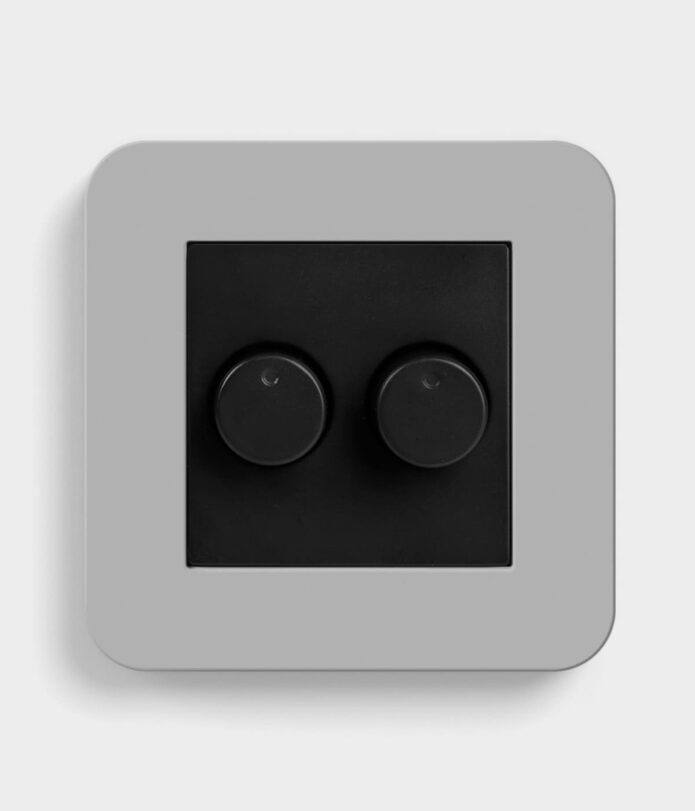GIRA E3 Mid Grey/Black double dimmer switch