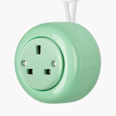 Katy Paty Colona surface mounted porcelain plug socket in mint