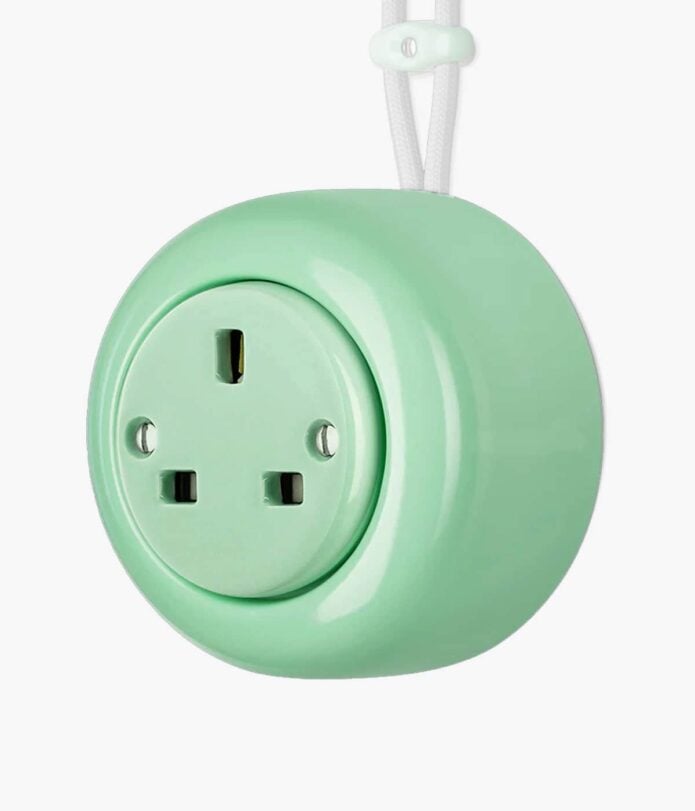 Katy Paty Colona surface mounted porcelain plug socket in mint