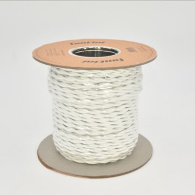 Reel 50 mts braided cotton cable white 2x1,5mm2