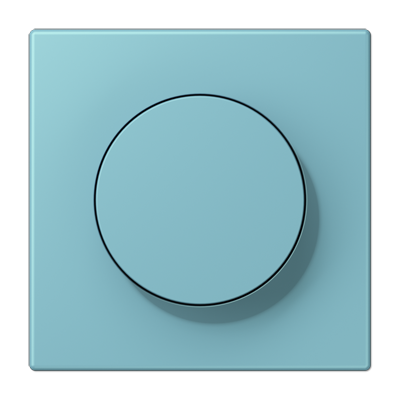 LS 990 Les Couleurs 1-gang rotary dimmer cover, 32032 Céruléen Moyen