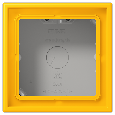 LS CUBE Les Couleurs 1-gang cap with integrated frame, 4320W Le Jaune Vif