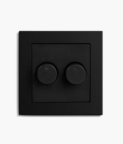 GIRA E2 Black double dimmer switch