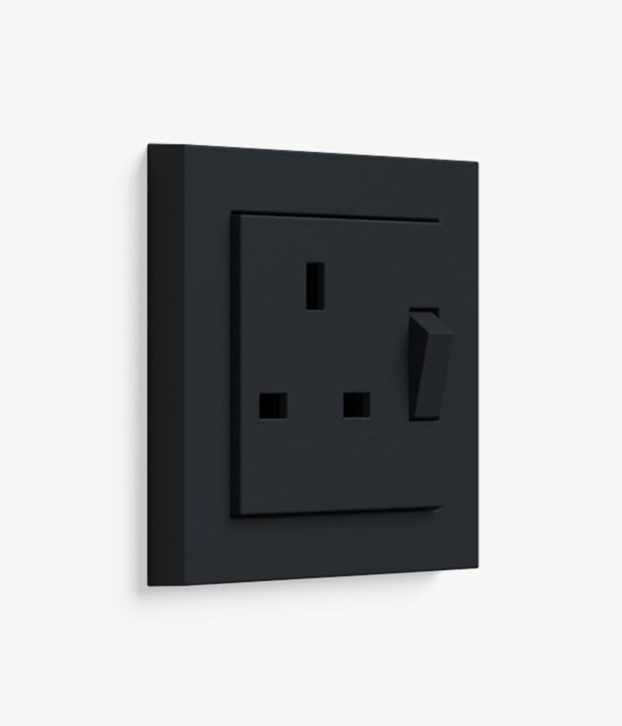 GIRA E2 matt black plug socket