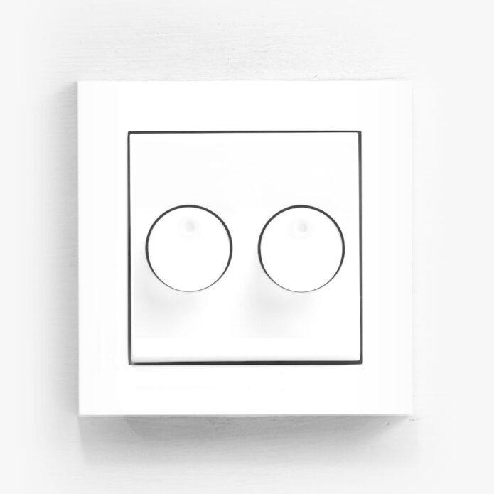 GIRA E2 White double dimmer switch