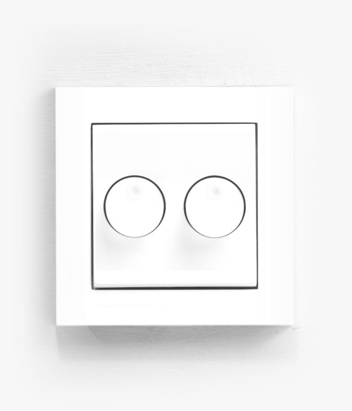 GIRA E2 White double dimmer switch