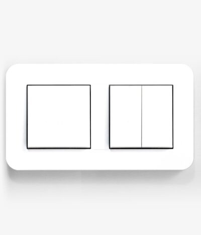 E3 White 3-gang (Single 2-way and Double 2-way in double frame)