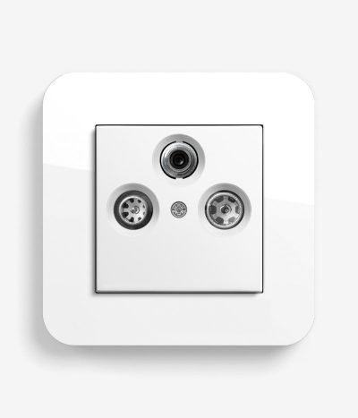 E3 White TV/SAT/coax outlet