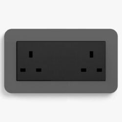 GIRA E3 Dark Grey/Black unswitched double socket