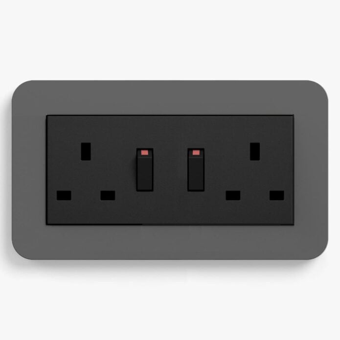 GIRA E3 Dark Grey/Black double socket