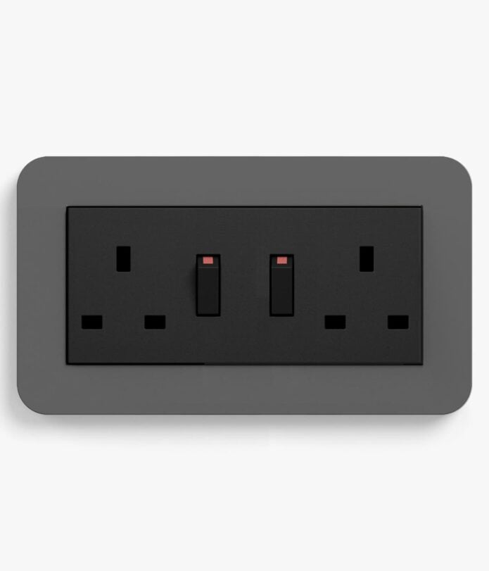 GIRA E3 Dark Grey/Black double socket
