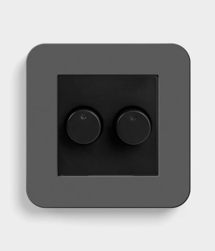 GIRA E3 Dark Grey/Black double dimmer switch
