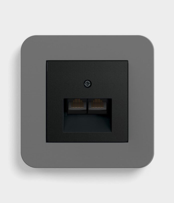 GIRA E3 Dark Grey CAT6 network socket