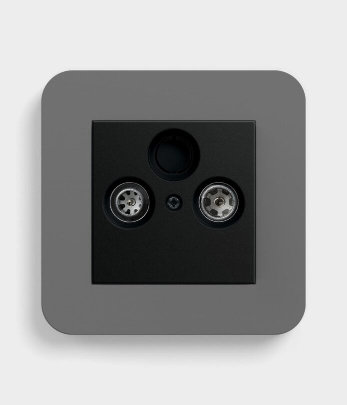 GIRA E3 Dark Grey/Black TV/SAT socket