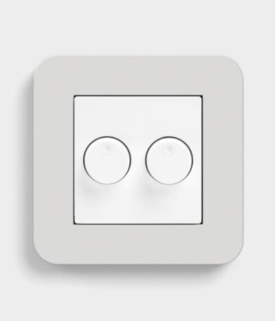 GIRA E3 Light Grey/White double dimmer switch