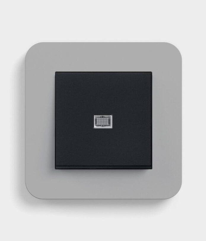 GIRA E3 Mid grey isolator switch with light