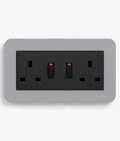 GIRA E3 Mid Grey/Black double socket