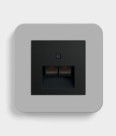 E3 Mid Grey/Black Dual network outlet