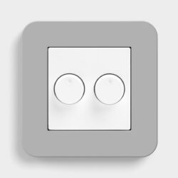 GIRA E3 Mid Grey/White double dimmer switch
