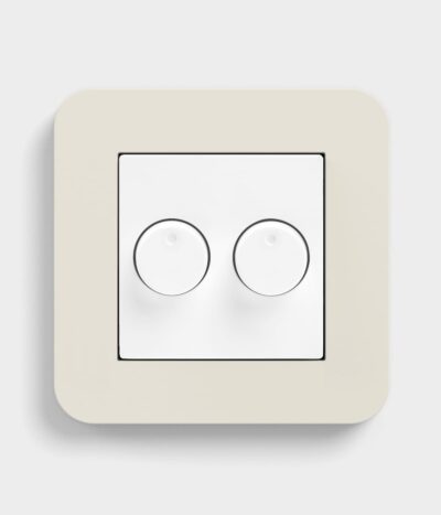 GIRA E3 Sand/White double dimmer switch