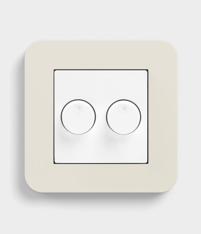 GIRA E3 Sand/White double dimmer switch