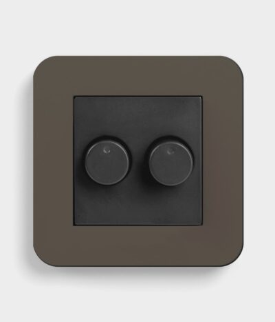 GIRA E3 Umber/Anthracite double dimmer switch