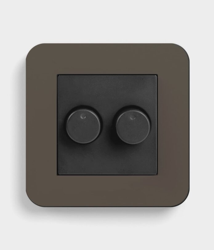 GIRA E3 Umber/Anthracite double dimmer switch