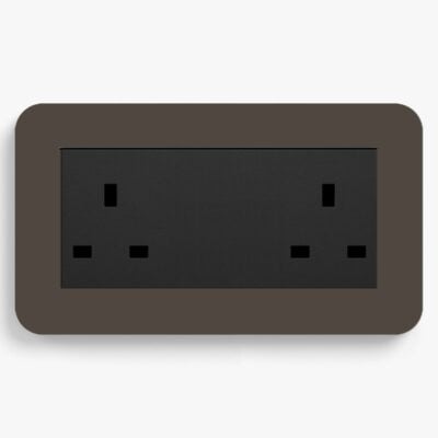 GIRA E3 Umber Double Unswitched Socket