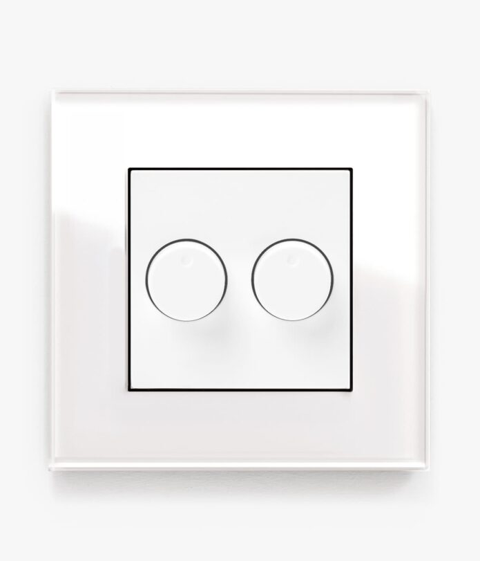 GIRA Esprit White Glass double dimmer switch
