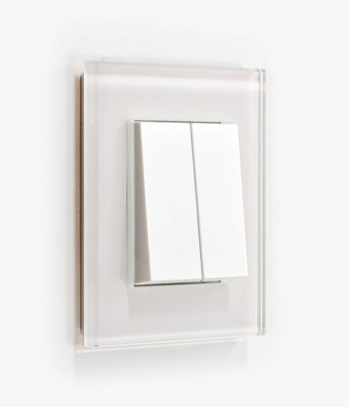 GIRA White Glass light switch