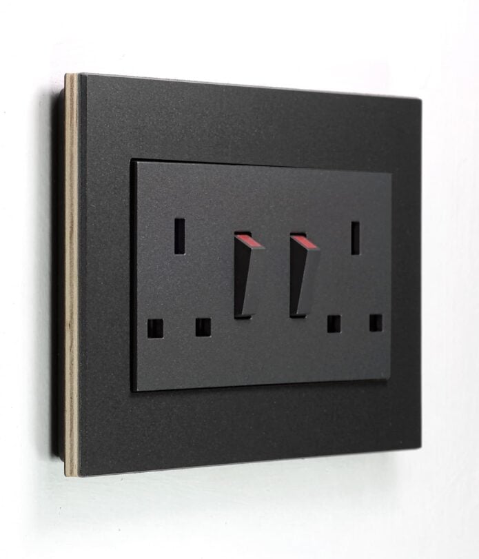 GIRA Esprit Linoleum Plywood Anthracite socket