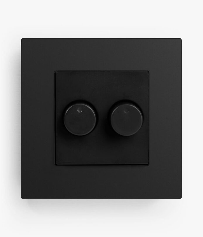 Gira Esprit Linoleum Plywood Anthracite double Dimmer