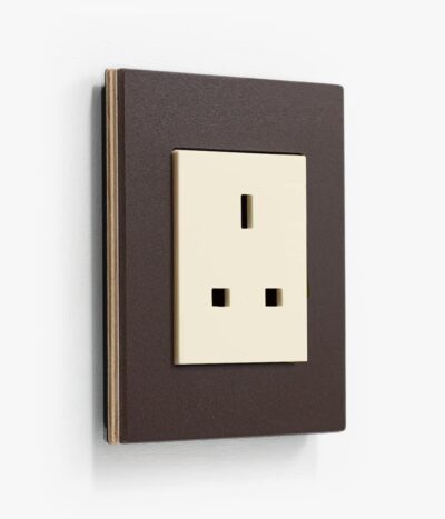 GIRA Esprit Linoleum Plywood dark brown plug socket