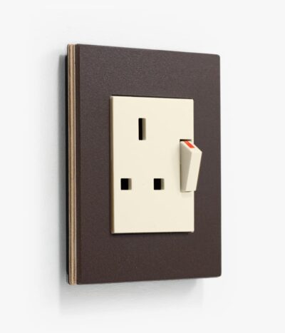 GIRA Esprit Linoleum Plywood dark brown plug socket