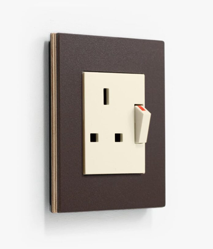 GIRA Esprit Linoleum Plywood dark brown plug socket