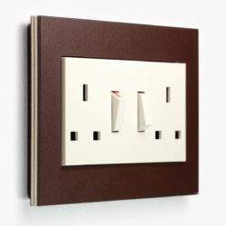 Gira Esprit Linoleum Plywood Dark Brown plug socket