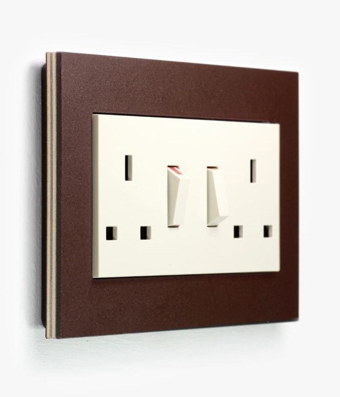 Gira Esprit Linoleum Plywood Dark Brown plug socket