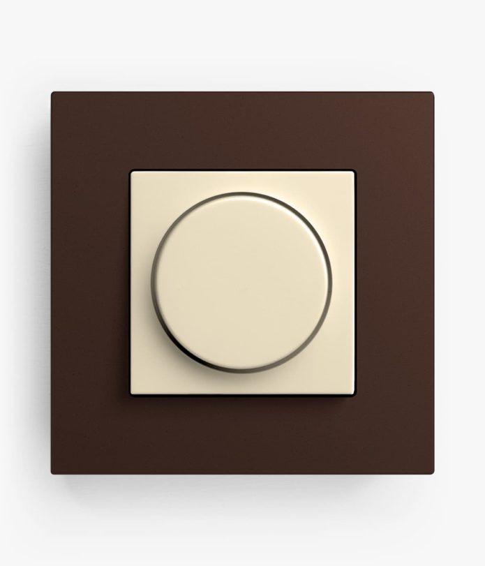 GIRA Esprit Lino-Ply Dark Brown dimmer switch