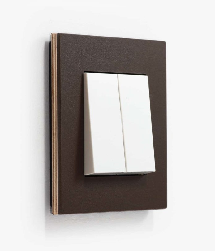 GIRA Esprit light switch in linoleum plywood anthracite