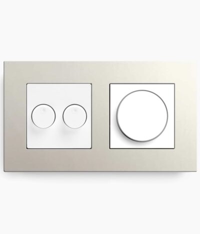 Esprit Lino-Ply Grey/White Matt Triple Dimmer (2-way, 200W, in double frame)