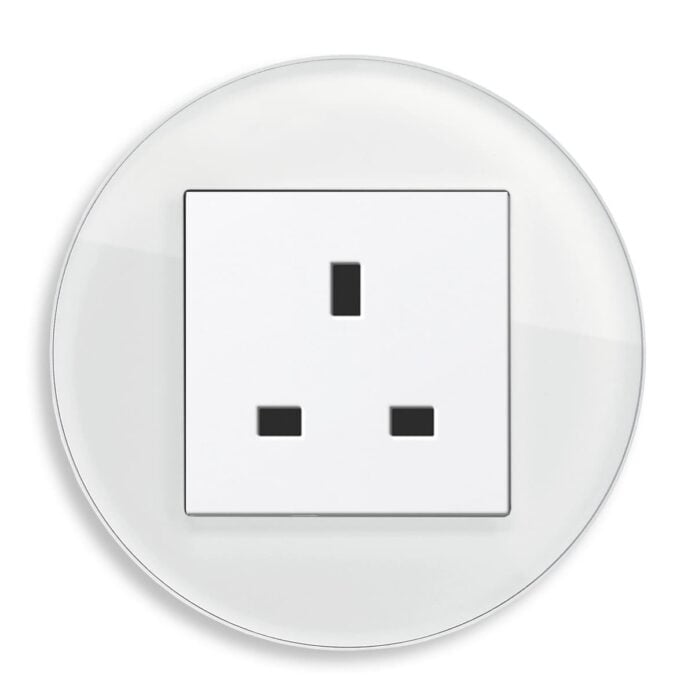 GIRA Studio White Glass single socket