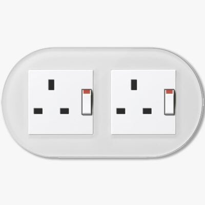GIRA Studio White Glass double socket