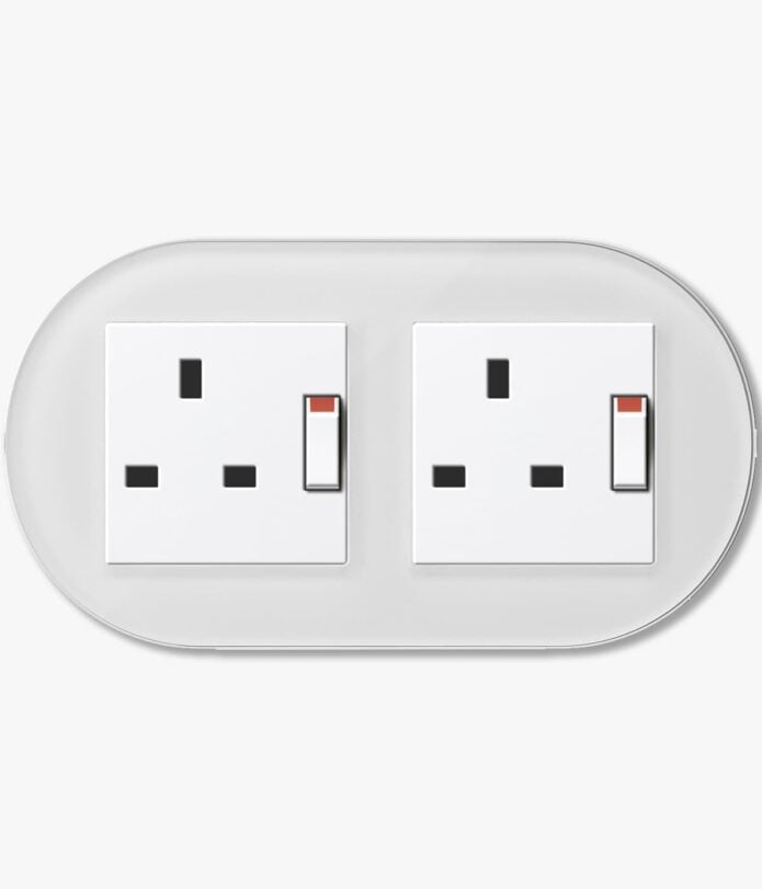 GIRA Studio White Glass double socket