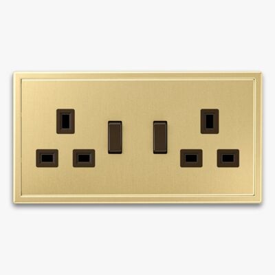 Jung LS990 Brass double switched socket