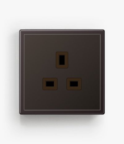 JUNG LS990 single socket in dark metal finish