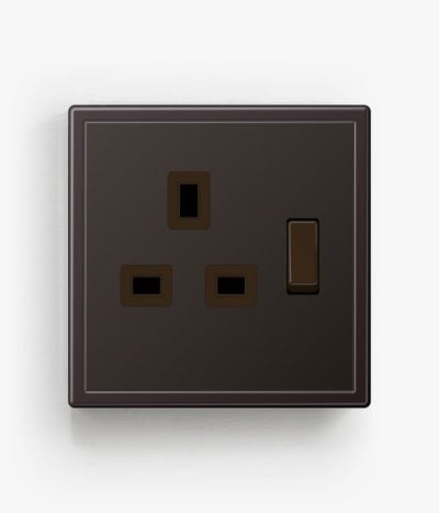 JUNG LS990 single socket in dark metal finish