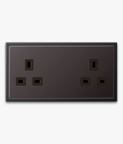 JUNG LS990 double socket in dark metal finish