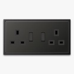 JUNG LS990 double socket in dark metal finish